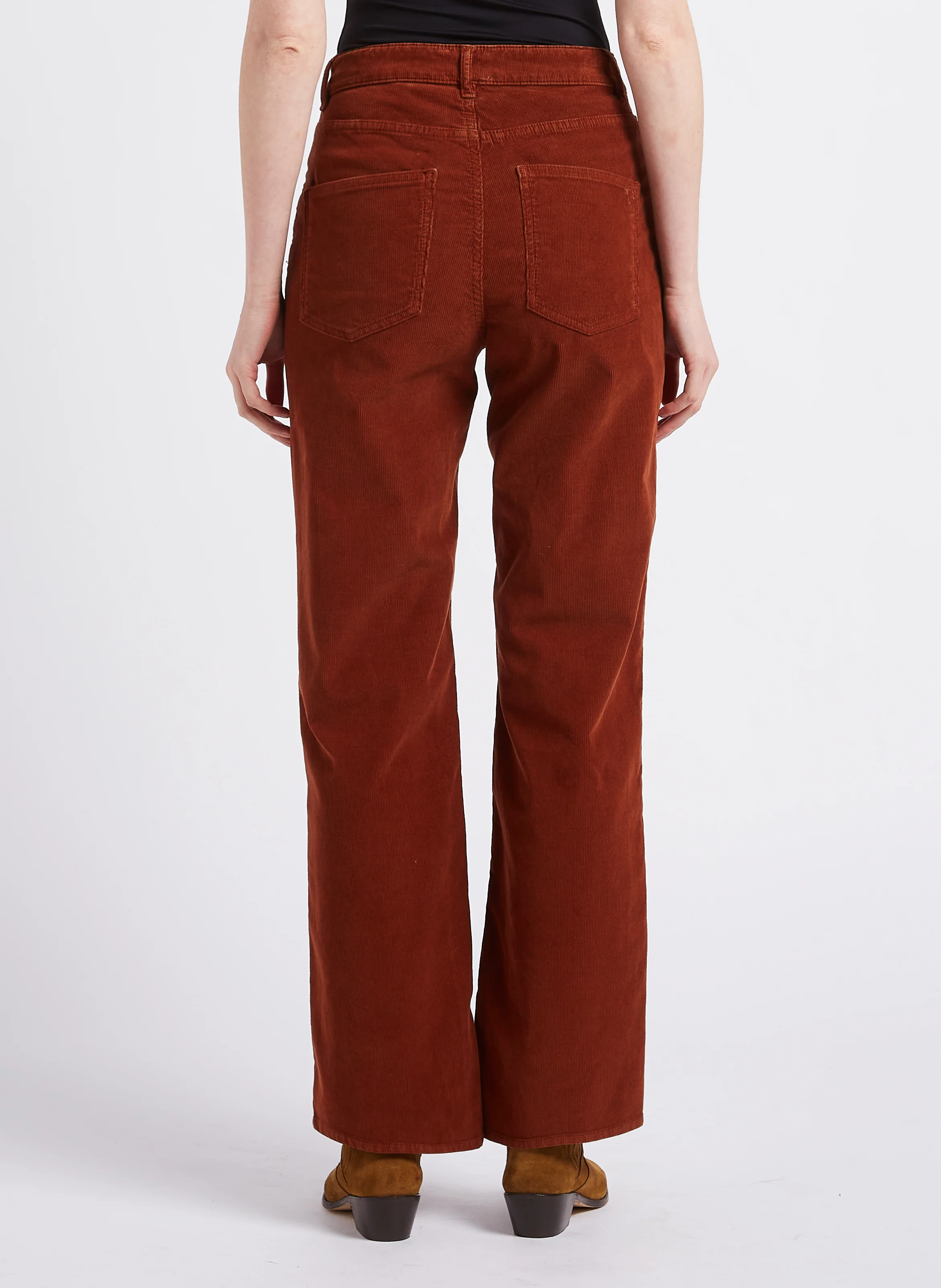 PERRINE - Pantalon droit en coton côtelé | Beige