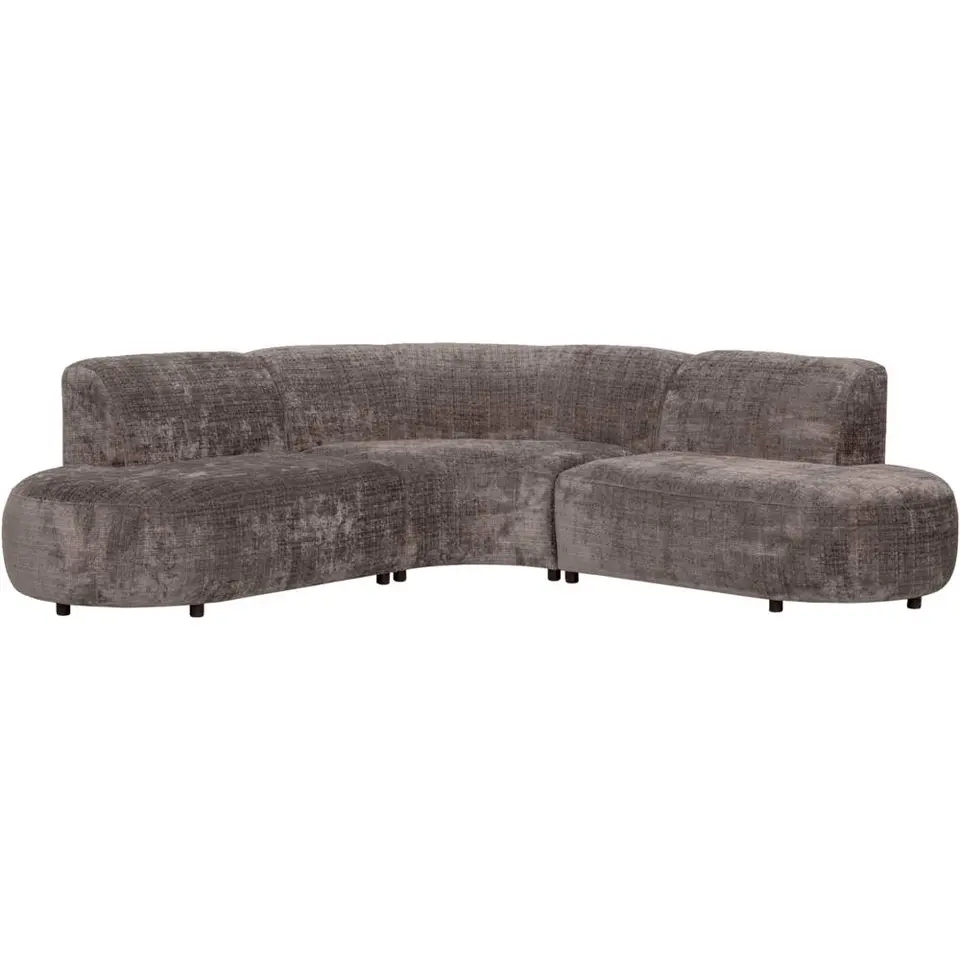 Hoekbank Luna rond - stof Cremona - taupe