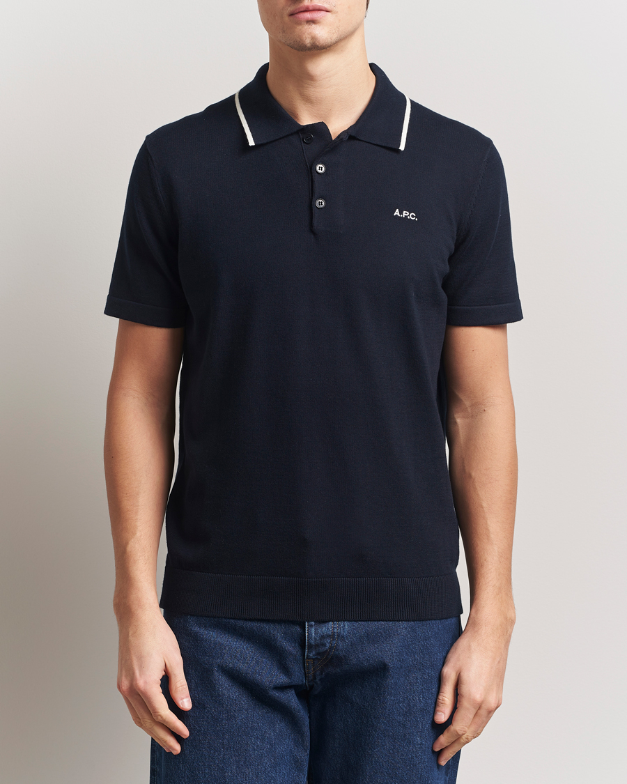 A.P.C. Fynn Knitted Polo Marine