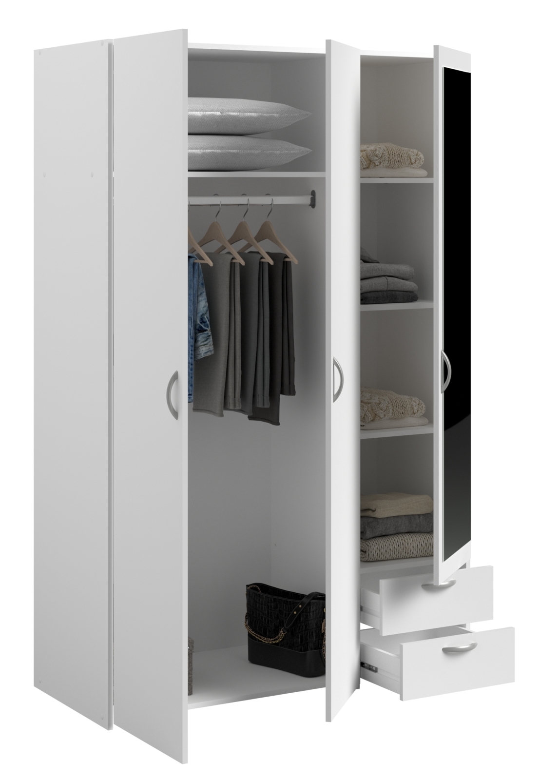 Kleiderschrank DAILY 4 - weiß - 3-türig - 120 cm breit