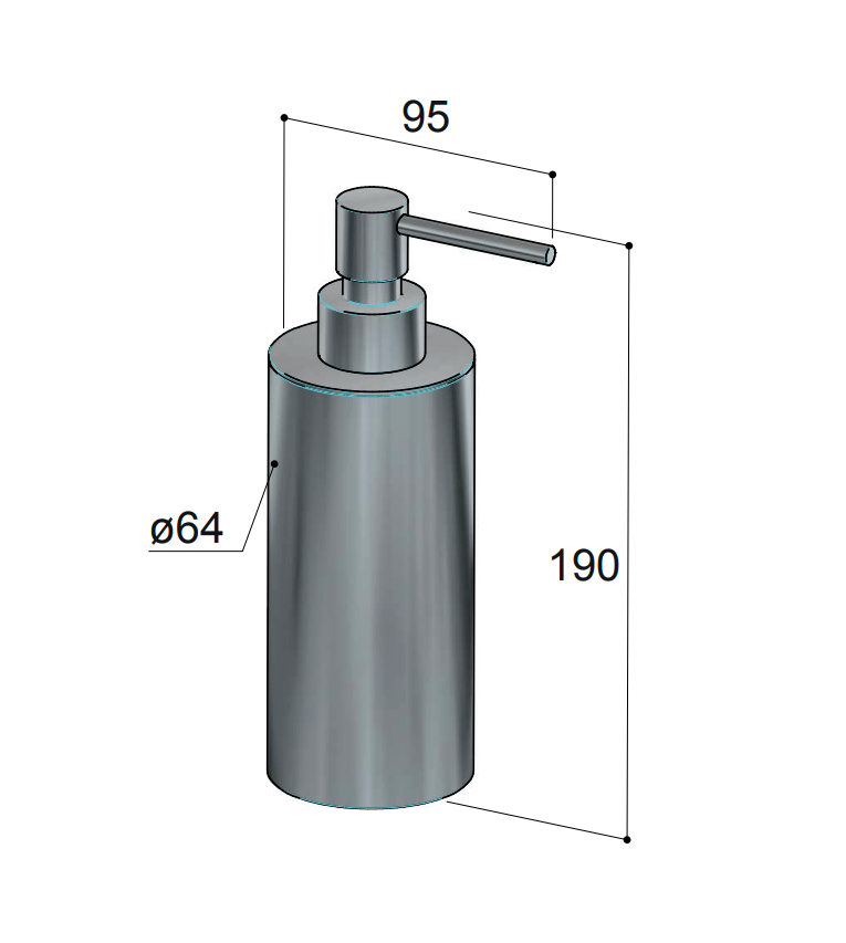 Hotbath Archie zeepdispenser vrijstaand RVS