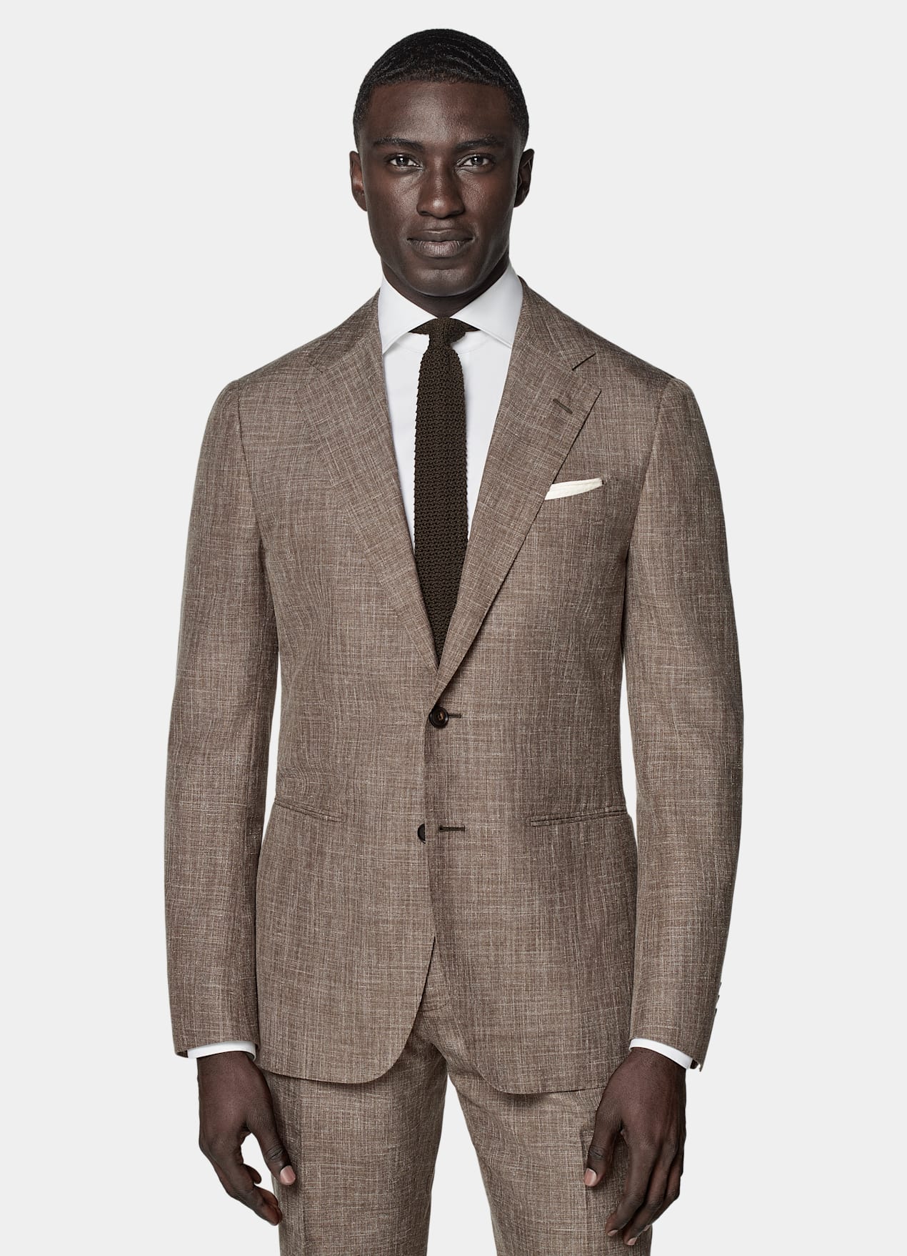 Costume Havana coupe Tailored marron moyen