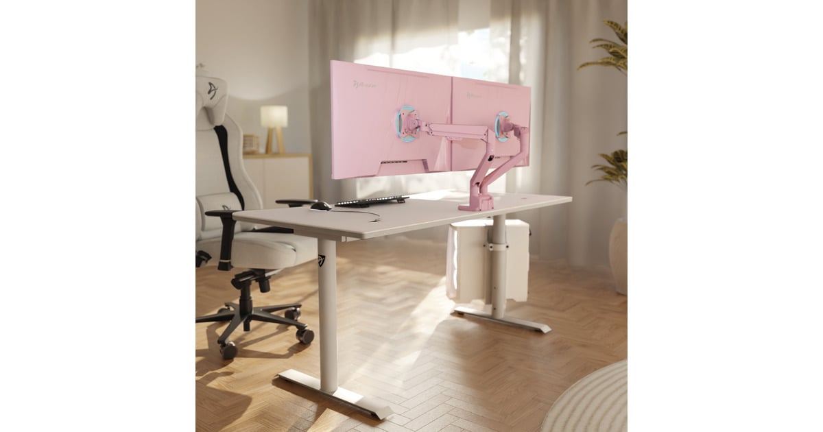 ArozziAlzare Neo Duo - Gas Spring Monitor Arm - Pink monitorarm  (Roze)