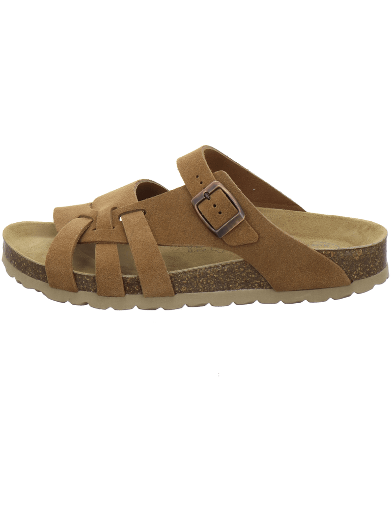 Pantoletten Damen Kralle cognac Velour