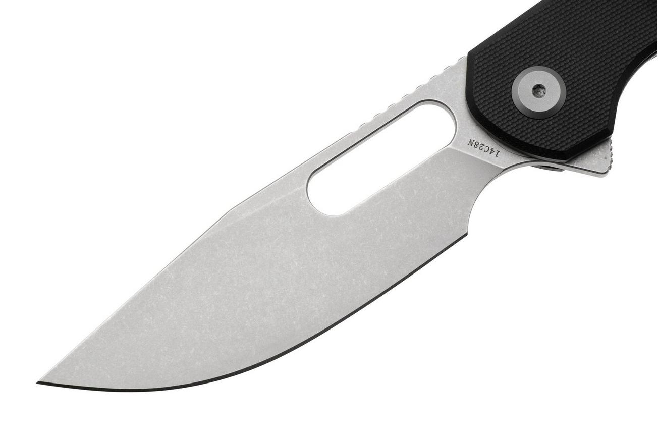 Eutektik Trinity TRI-BSW-L Stonewashed 14C28N, Black G10, linkshandig zakmes