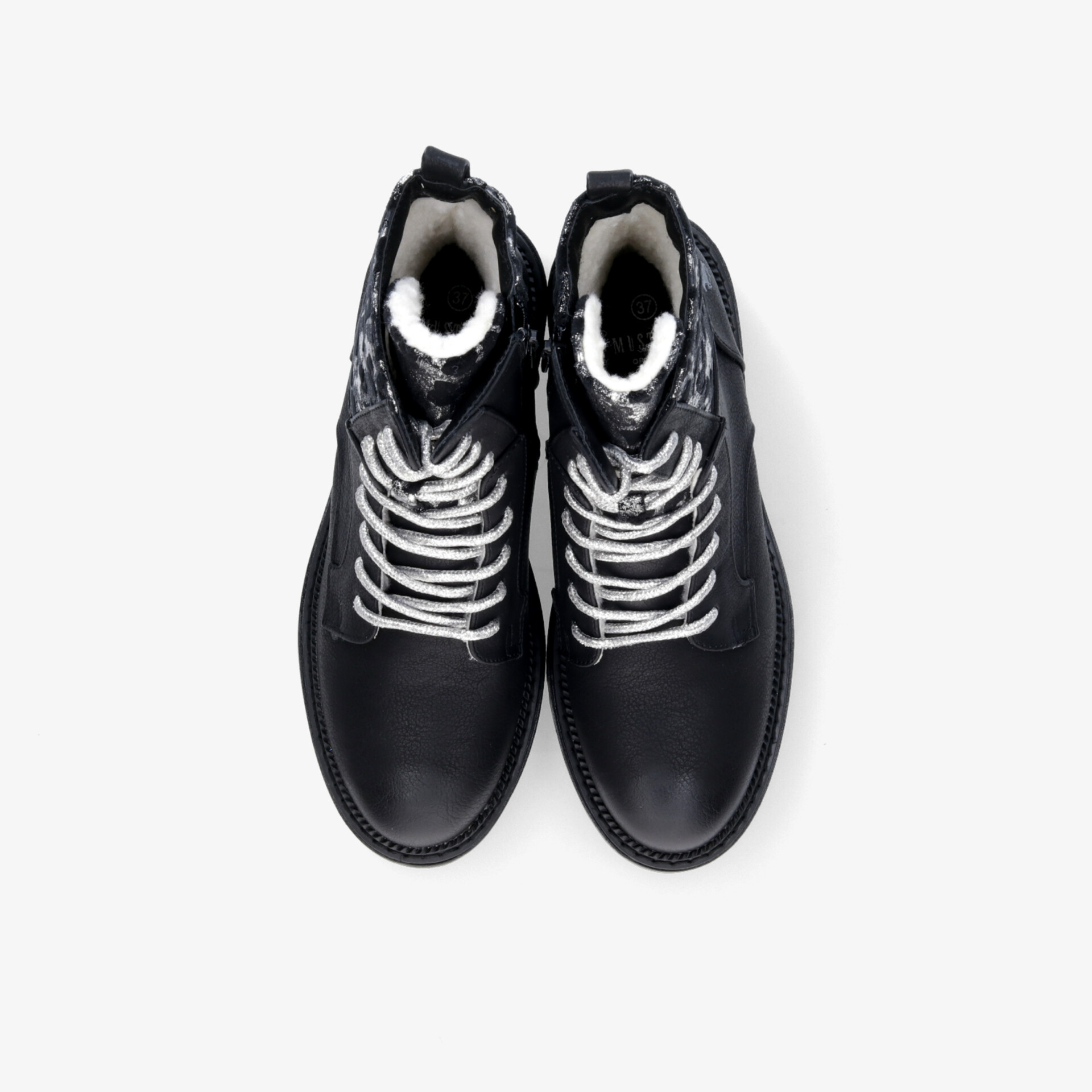 MUSTANG Damen Schnürstiefeletten schwarz