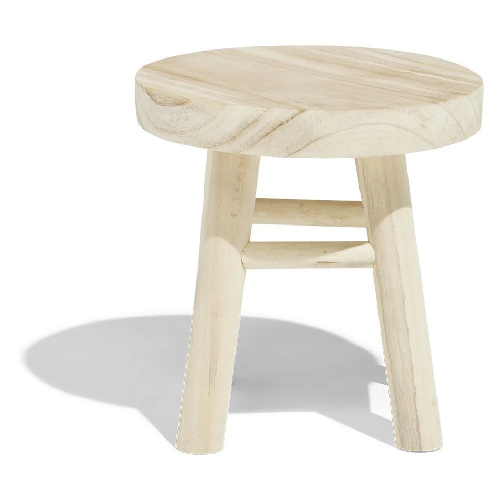Tabouret Natura petit modèle bois beige Ø30xH30cm