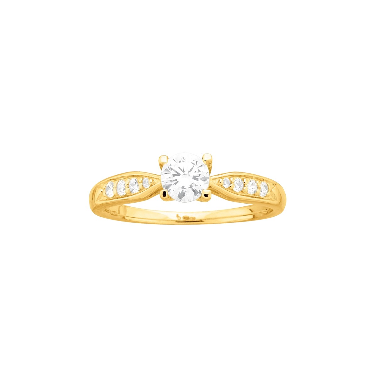 Bague de fiançailles en Plaqué Or avec oxyde de zirconium blanc
