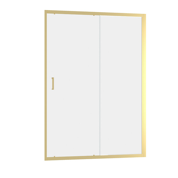Porte de douche coulissante 140 x 200 cm, profilés alu doré brossé, Galedo Factory Gold