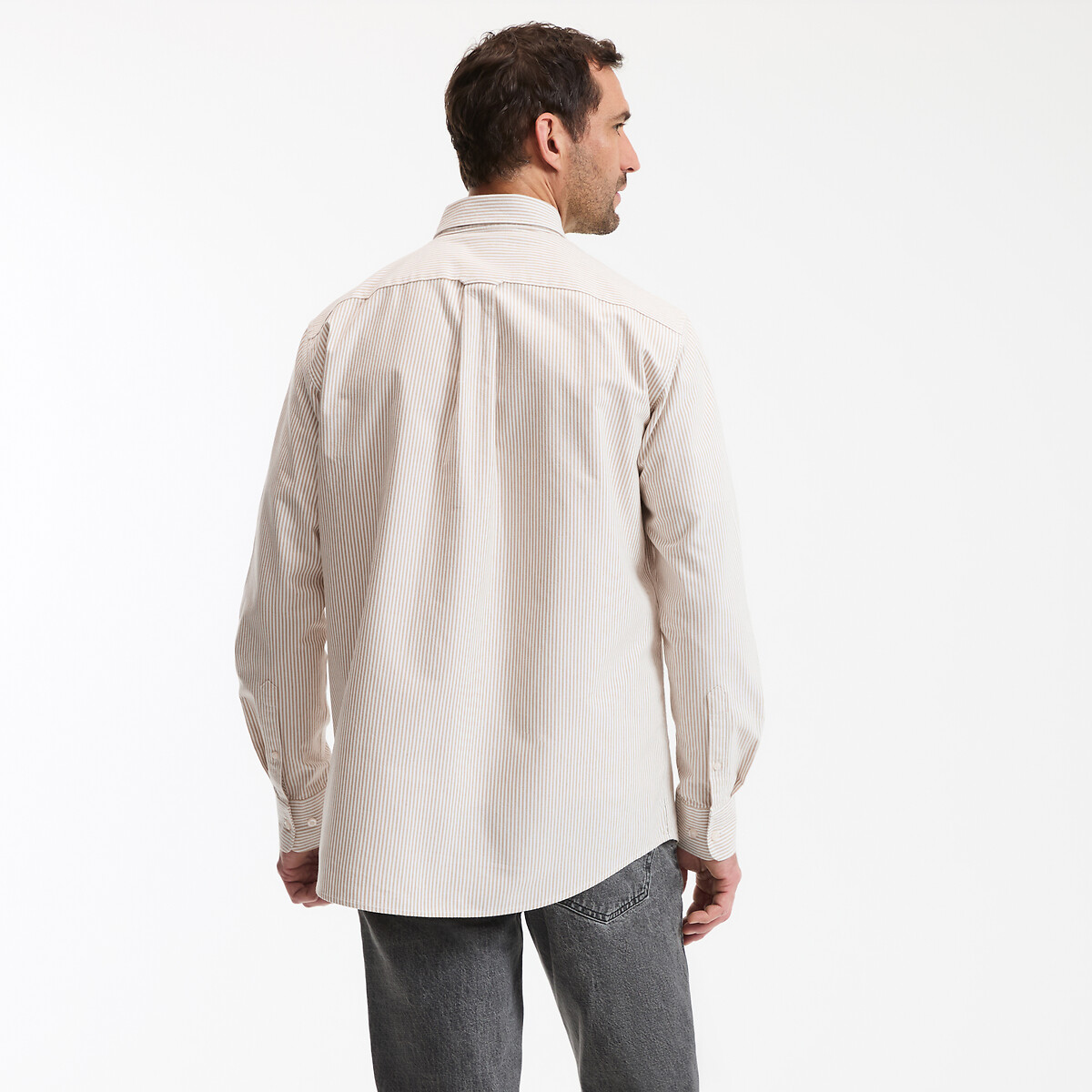 COLEÇÕES LA REDOUTE<br>Camisa Oxford reta com listras, assinatura GILLES