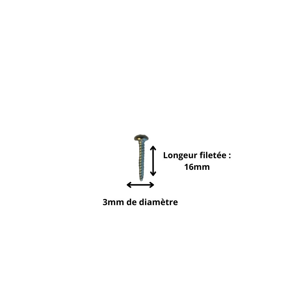 Vis M3x16 à Tête Ronde et Empreinte Cruciforme (Pack de 10)
