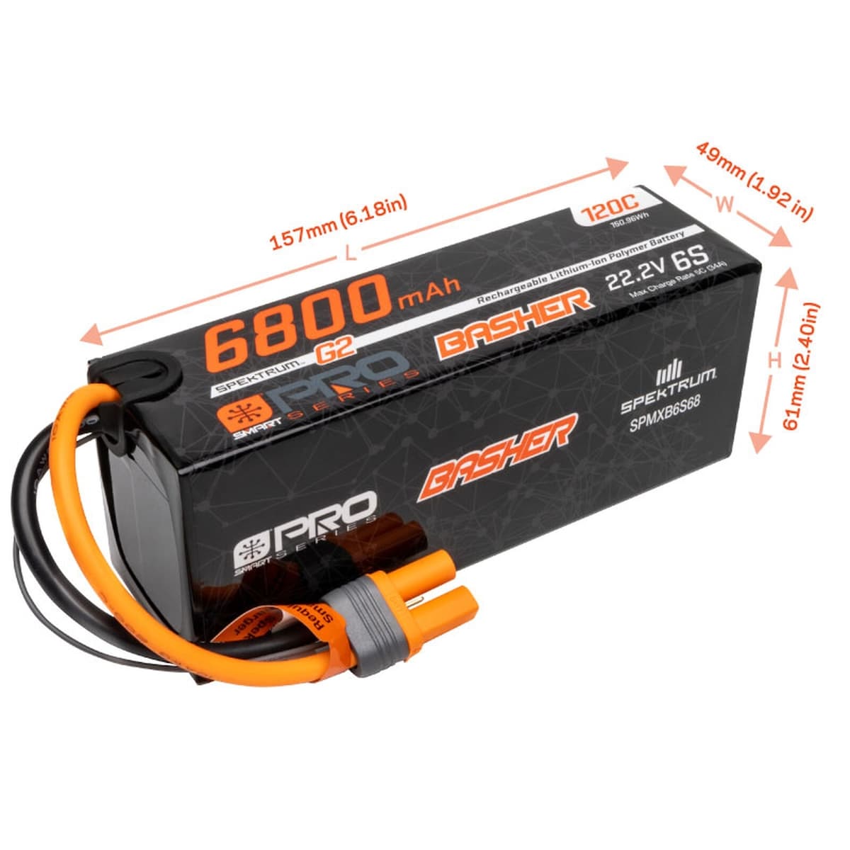 6s  6800mAh - 120C - Spektrum Basher LiPo G2 IC5