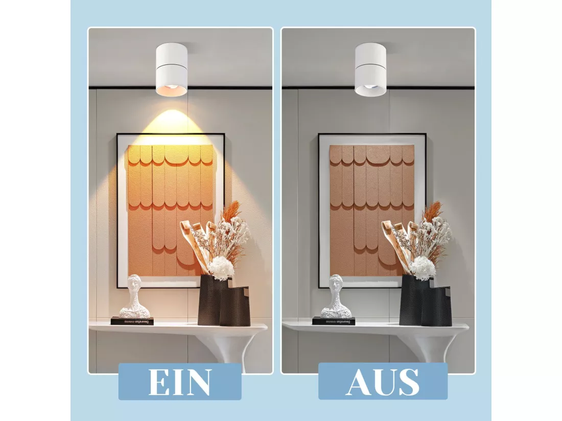 NETTLIFE Spot LED Lampe Coucher de Soleil Pivotant à 350° Chambre Moderne Intérieur pour Salon Escalier Chambre d'Enfant Couloir Salle à Manger