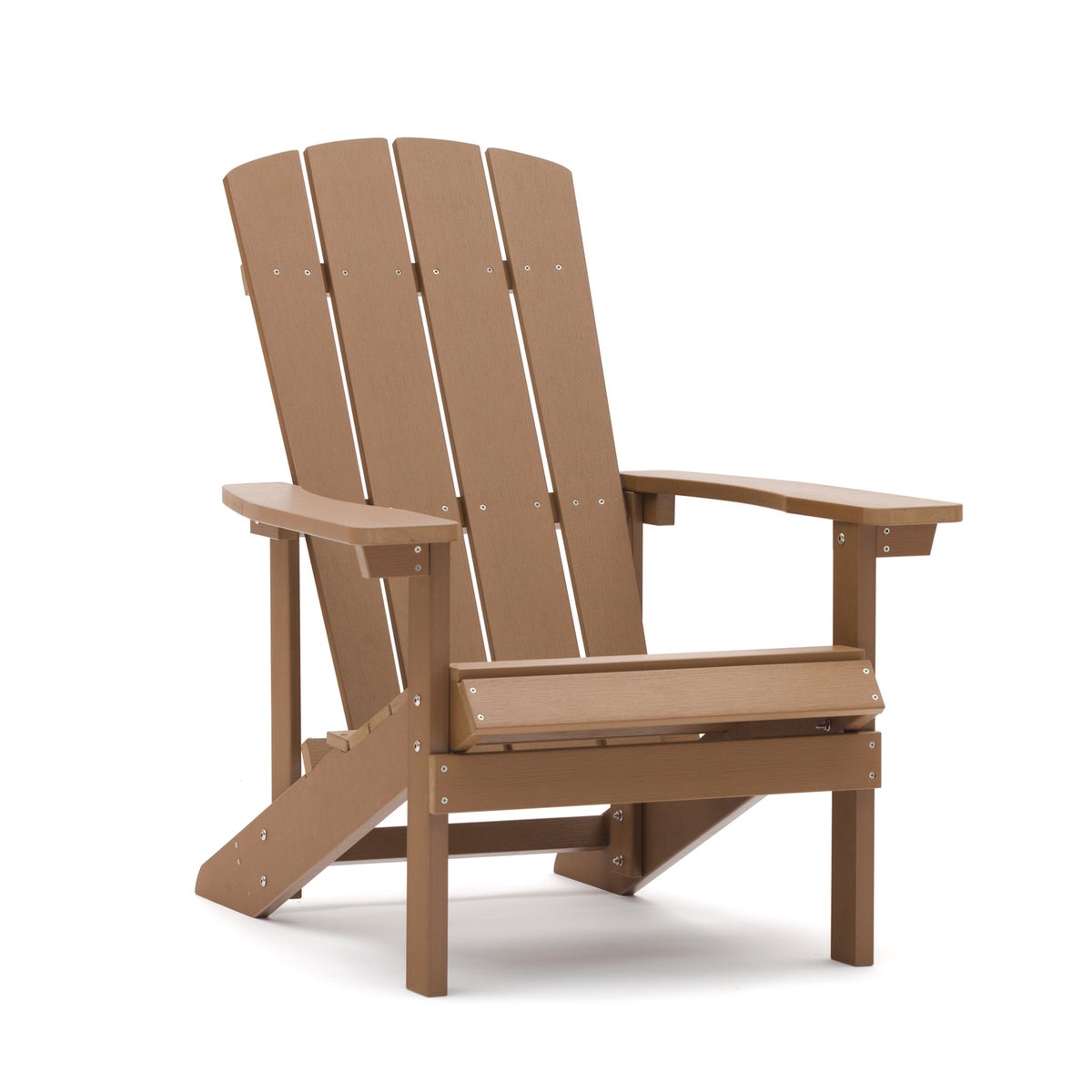 Home Deluxe - Adirondack Tuinstoel - CARINO, Kleur: Bruin - Materiaal: Polystyreen, weerbestendig - Zitbreedte: 50 cm, Zithoogte: 25/38 cm, Zitdiepte: 48 cm | Tuinfauteuil, ligstoel, balkonstoel
