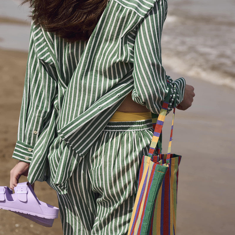 Pyjamaoberteil gestreift Green