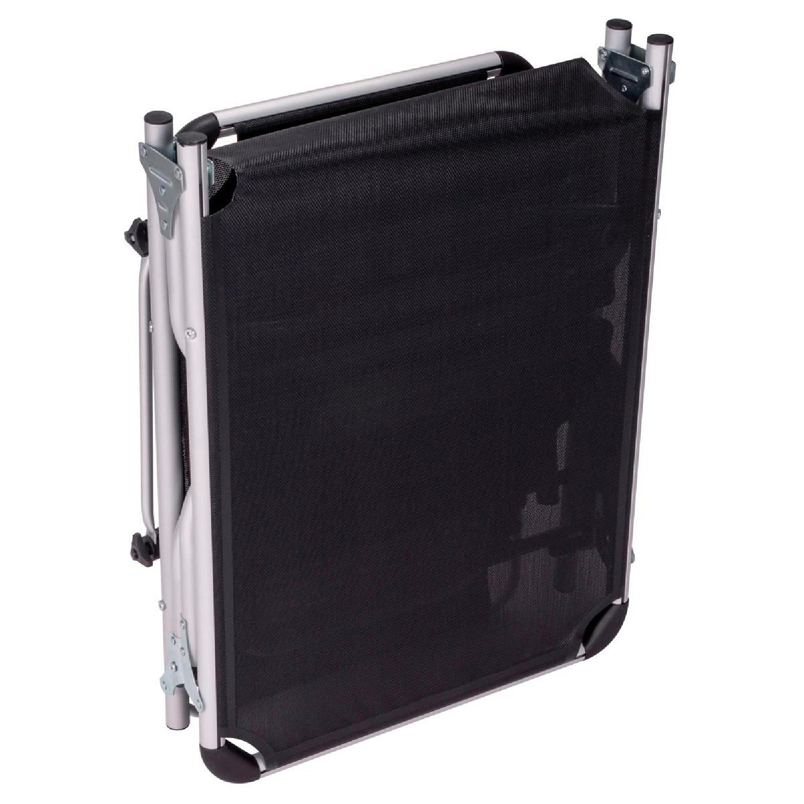 VCM Sonnenliege Sonnendach Schwarz 187x57x30cm Campingliege klappbar