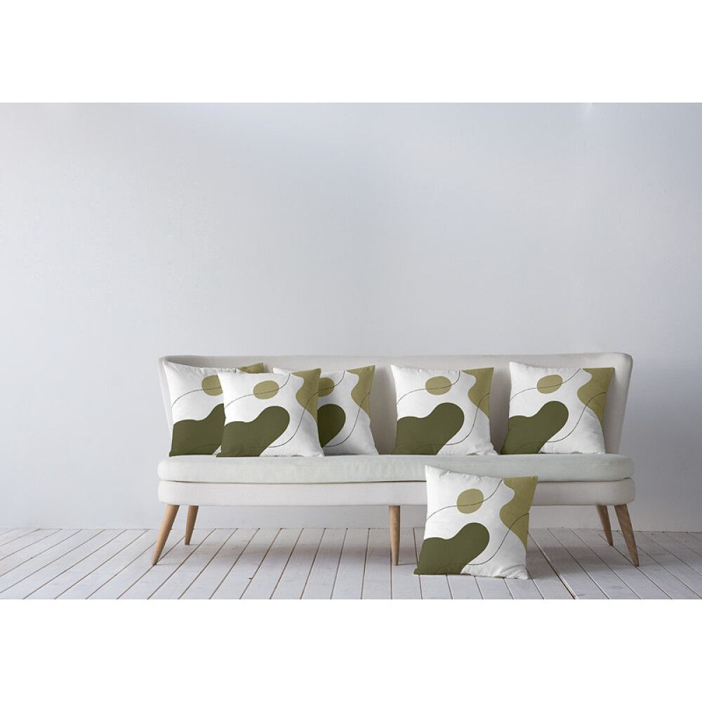 PYNTEPUTE TRYCK 696 45X45CM HVIT/OLIVENGRØNN