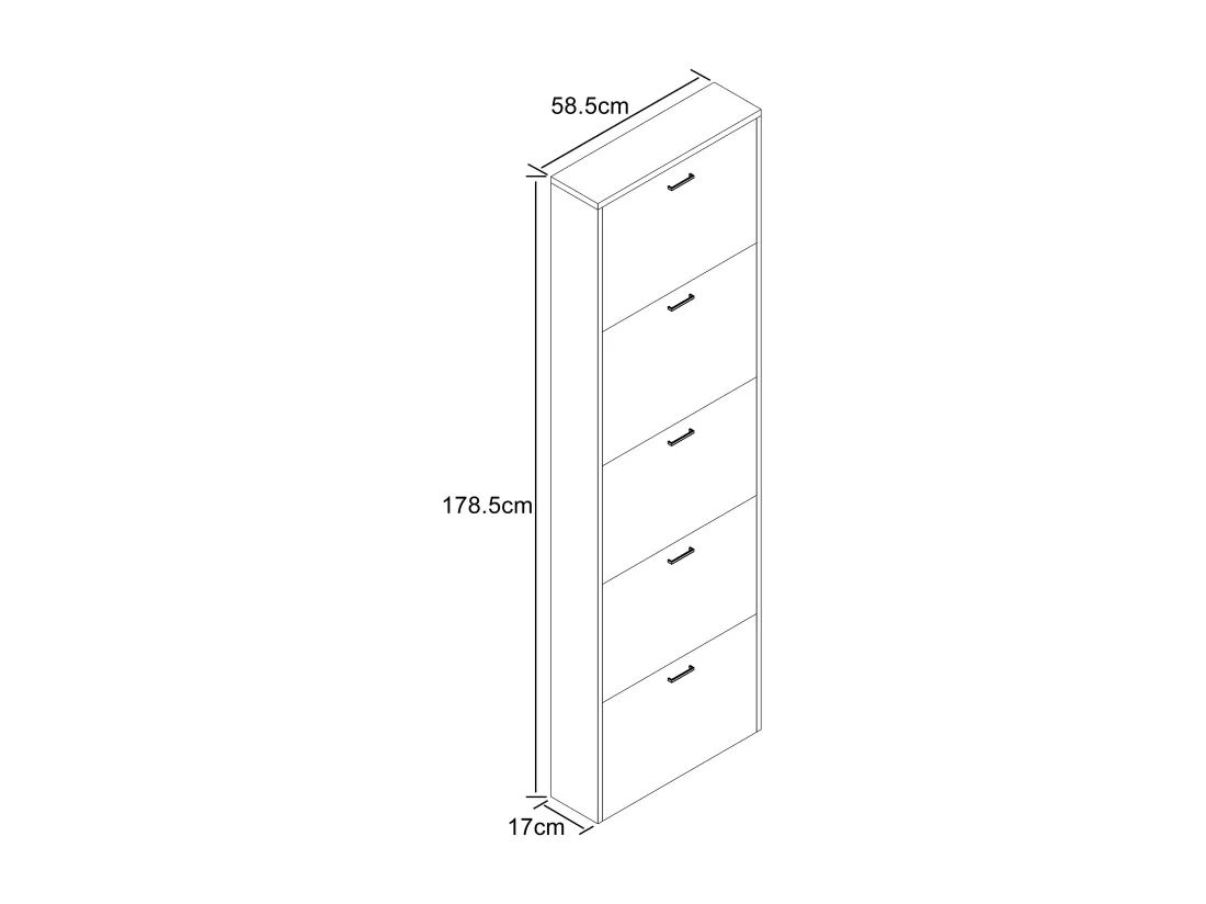 Étagère en bois VCM Kipper Étagère à chaussures Armoire à chaussures Basculement 5 Sulos XL (Blanc)