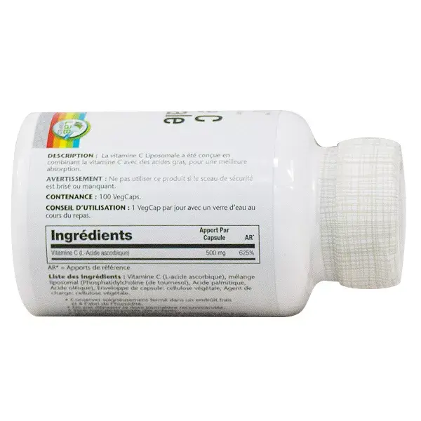 Vitamina C lipossomal Solaray 500mg, 100 cápsulas vegetais