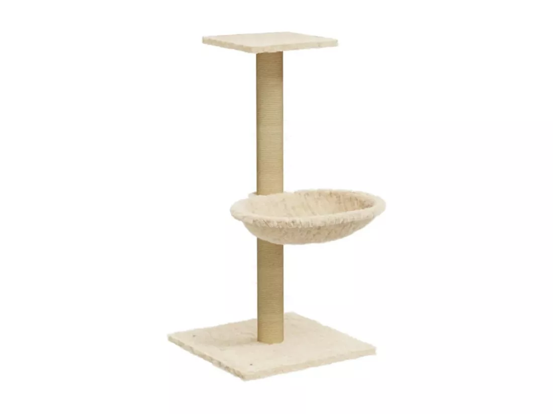 Arbre à chat avec griffoir en sisal Crème 74 cm
