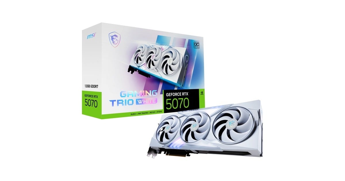MSIGeForce RTX 5070 12G GAMING TRIO OC WHITE grafische kaart  (Wit, 3x DisplayPort, 1x HDMI)