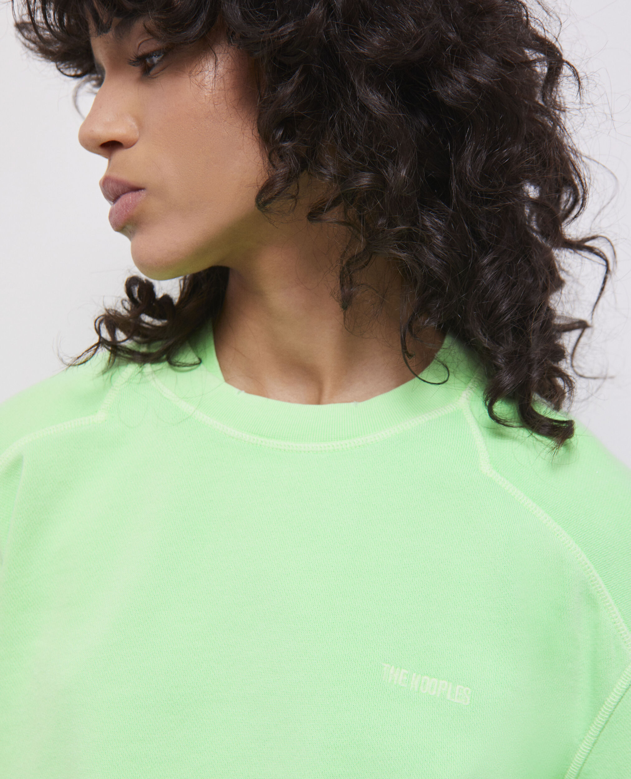 Sweatshirt vert fluo avec logo