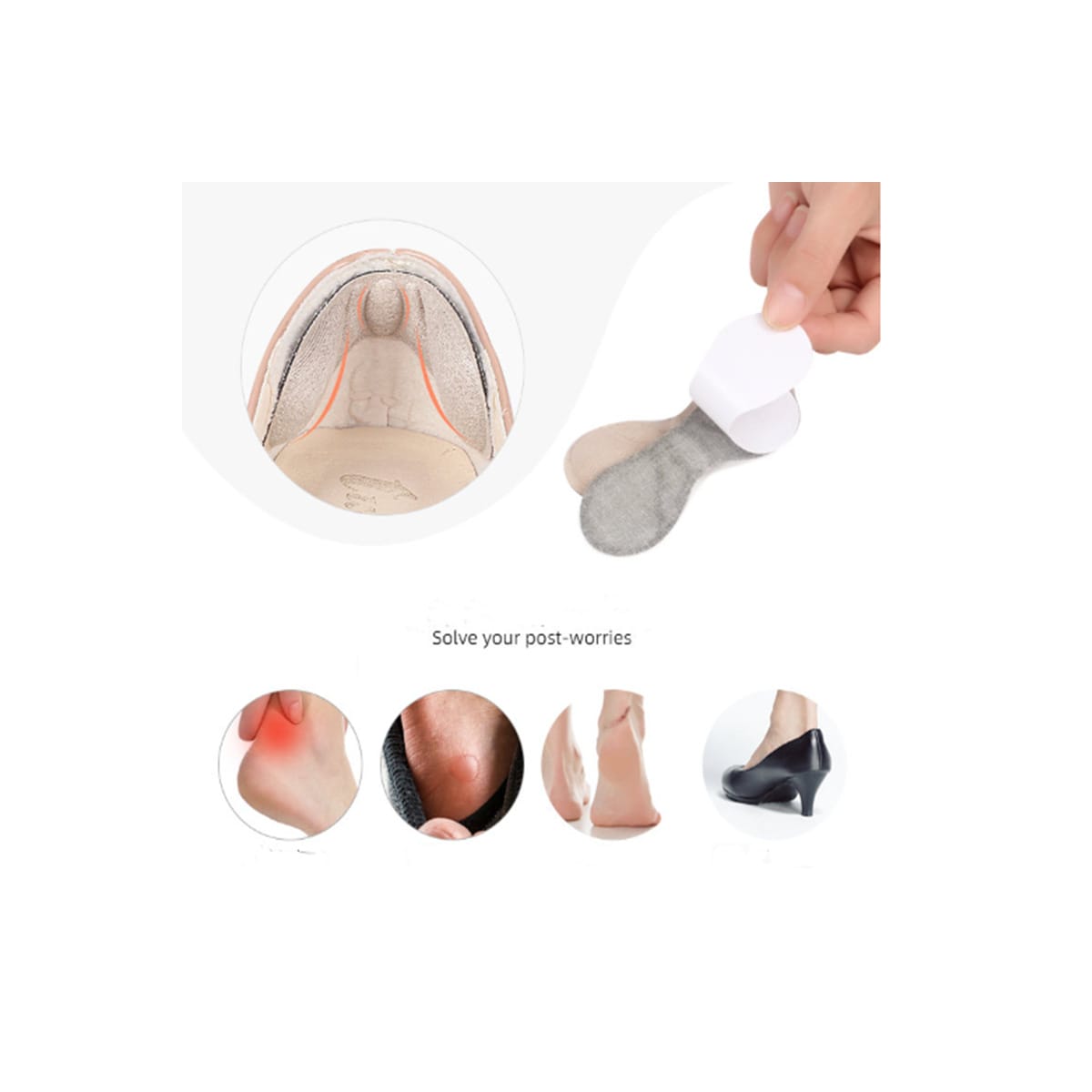 Butterfly Heel Grip hælbeskytter 1 par beige