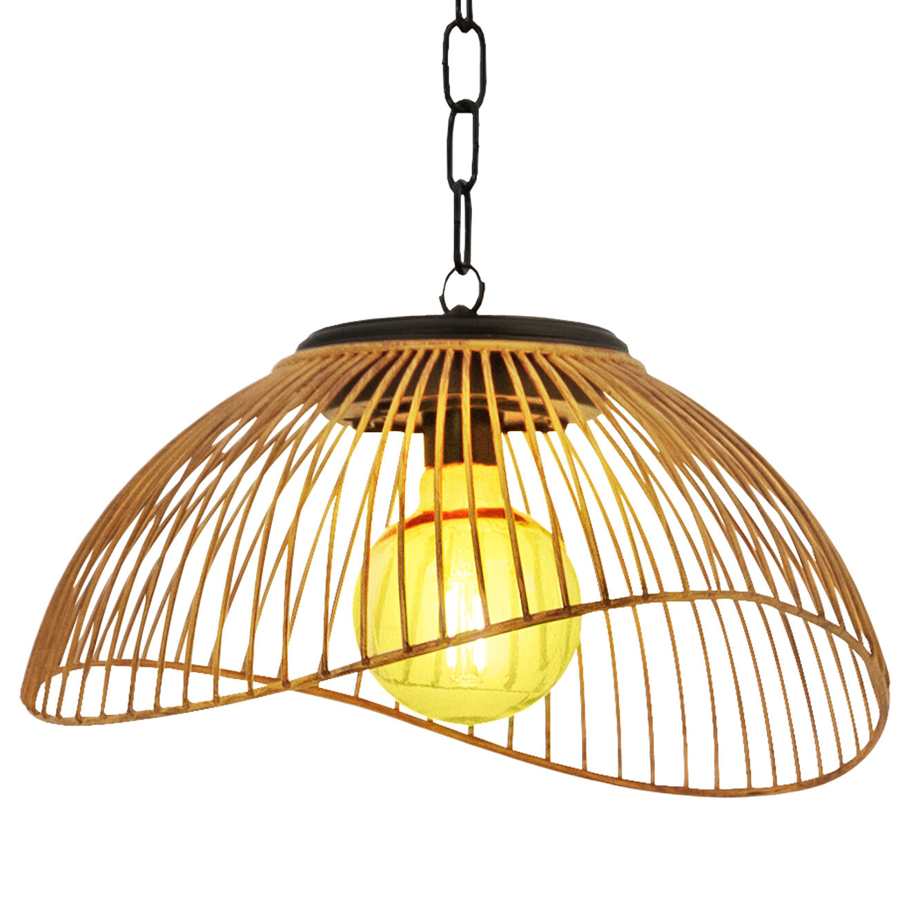 Pratik Garden Lampe solaire filaire Effet Rotin noir/beige - D.30x76 cm