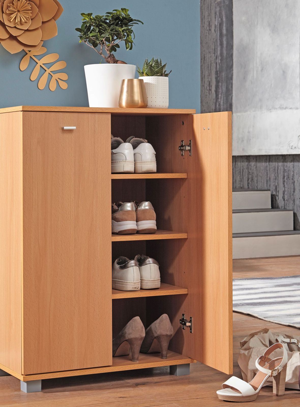 Schuhschrank - Buche - 90 cm