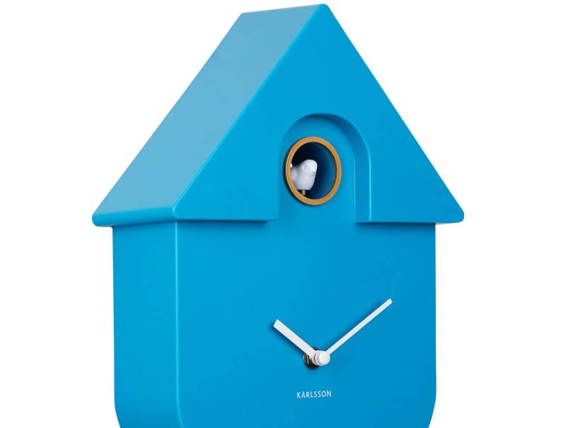 Wall Clock Modern Cuckoo KA5768TB Turquoise blue