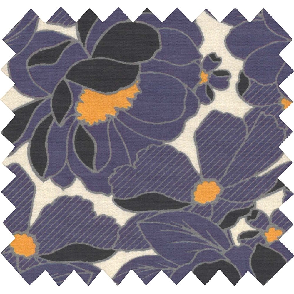 Coupon Tissu 1 M Pensées Marines