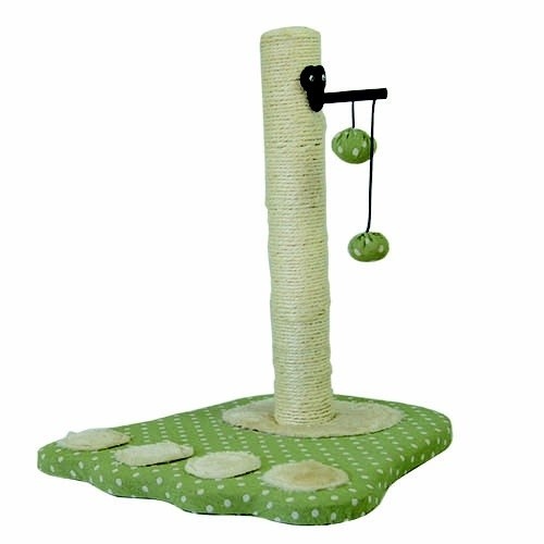 Arranhador com estampa de pata natural, verde