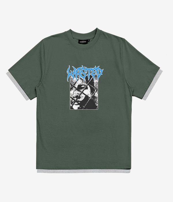 Wasted Paris T-Nine Wire T-Shirt (lichen green ash grey)