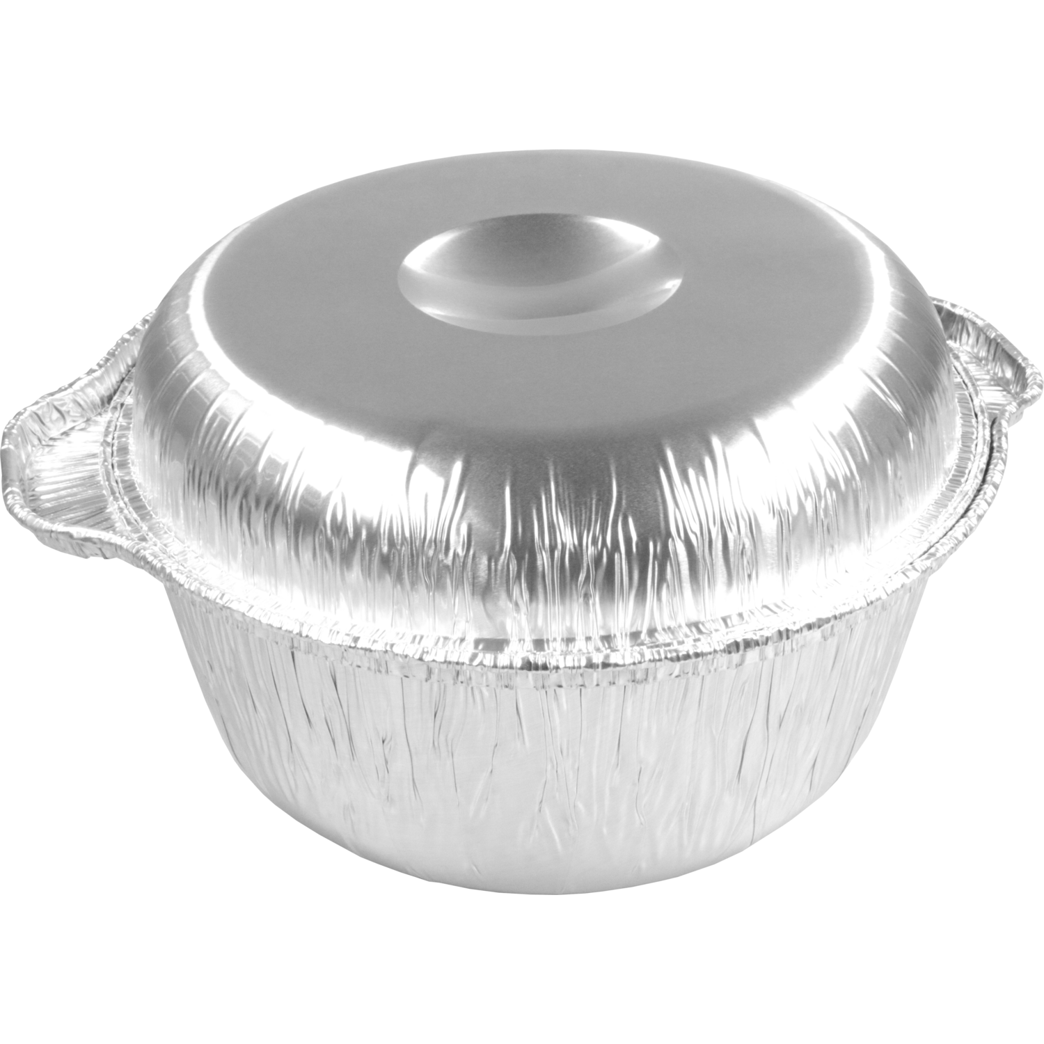 Mosselpan, met deksel, Ø250x100mm, aluminium, zilver