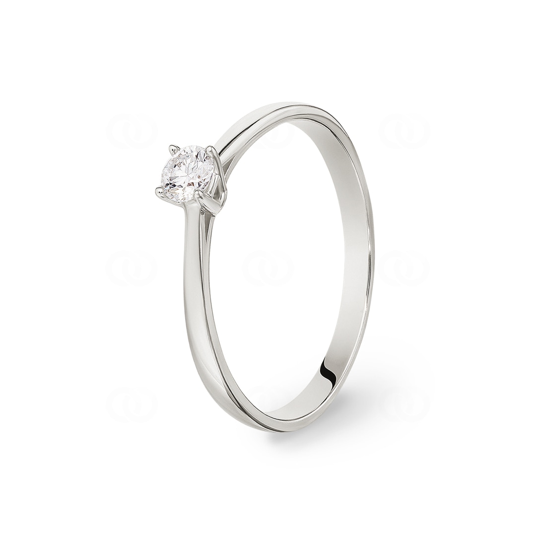 Verlobungsring 750/18 K Weissgold mit Diamant 0.10 ct H/si