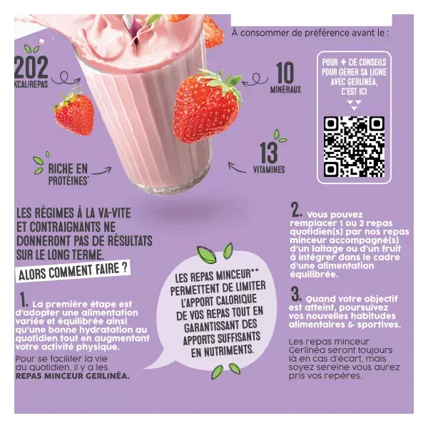Gerlinéa Refeição Emagrecedora Milkshake de Morango 436g