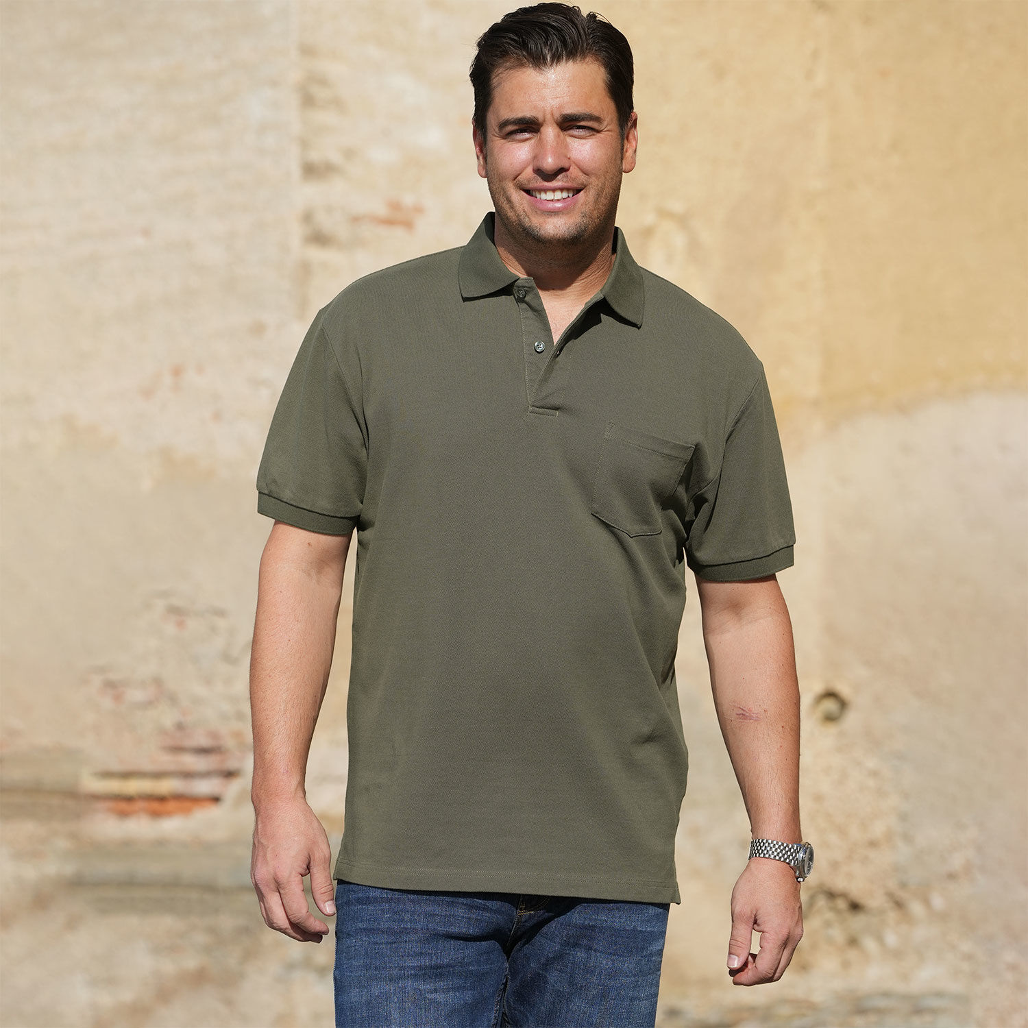 Polo-Piqué-Shirt mit Brusttasche