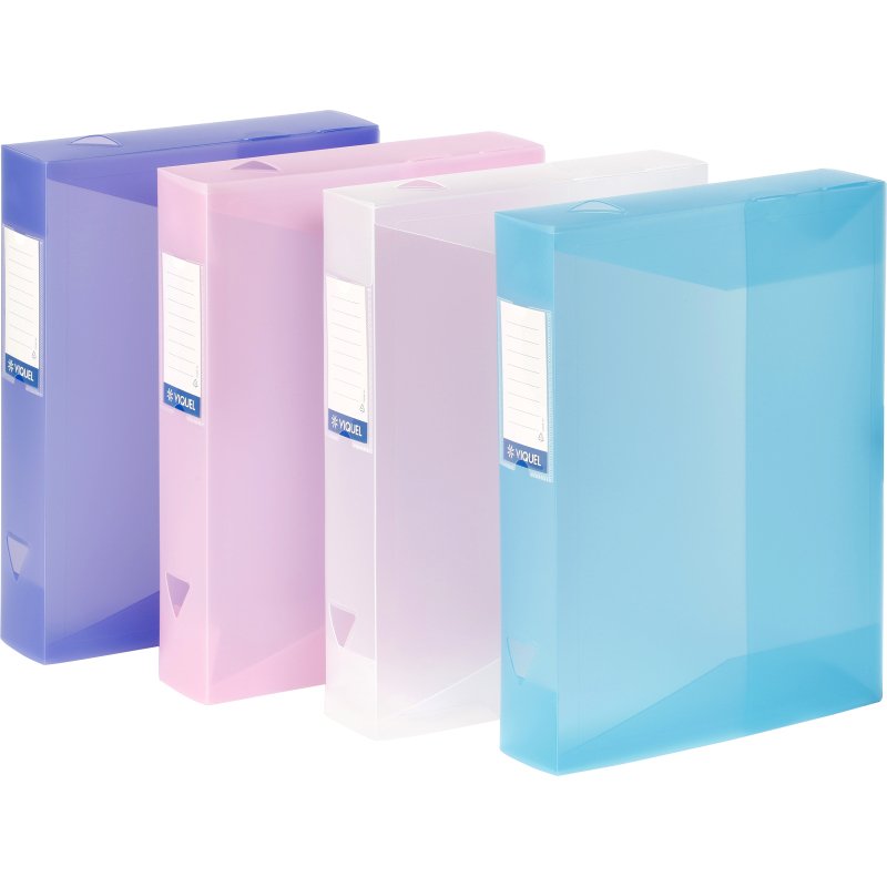 Boîte de classement CLASS DOC - A4 - Dos 6 cm - polypropylène PROPYSOFT VIQUEL - Coloris assortis