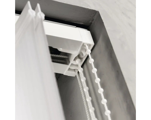 Soluna rail voor centrale opening van verticale jaloezieën, wit, 320x4,4 cm