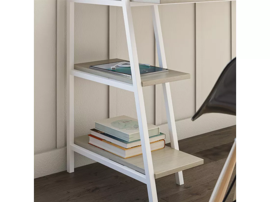 Bushwick | Bureau avec échelles en effet chêne clair et structure