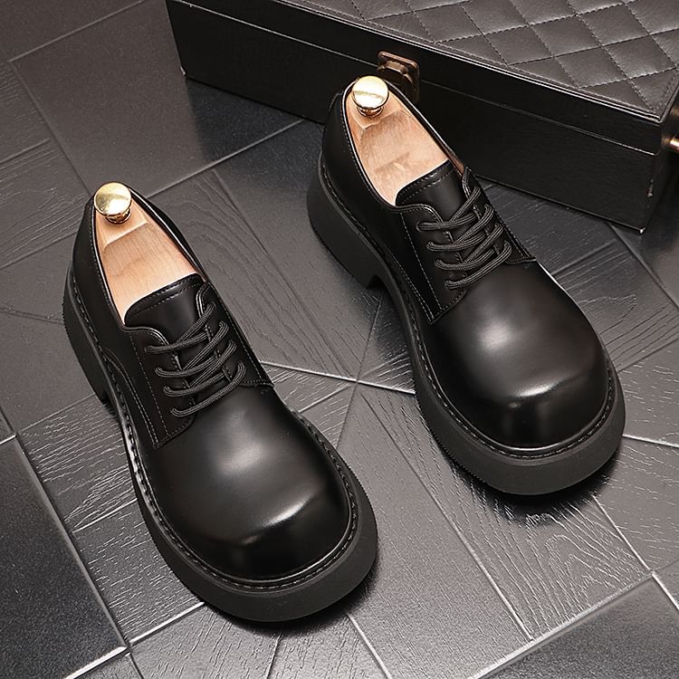 Mr Ozera - Plateau veterschoenen met effen hak