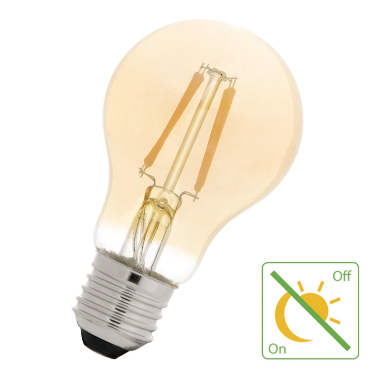Flinders LED A60 lichtbron met nachtsensor E27 4W 2200K goud ND