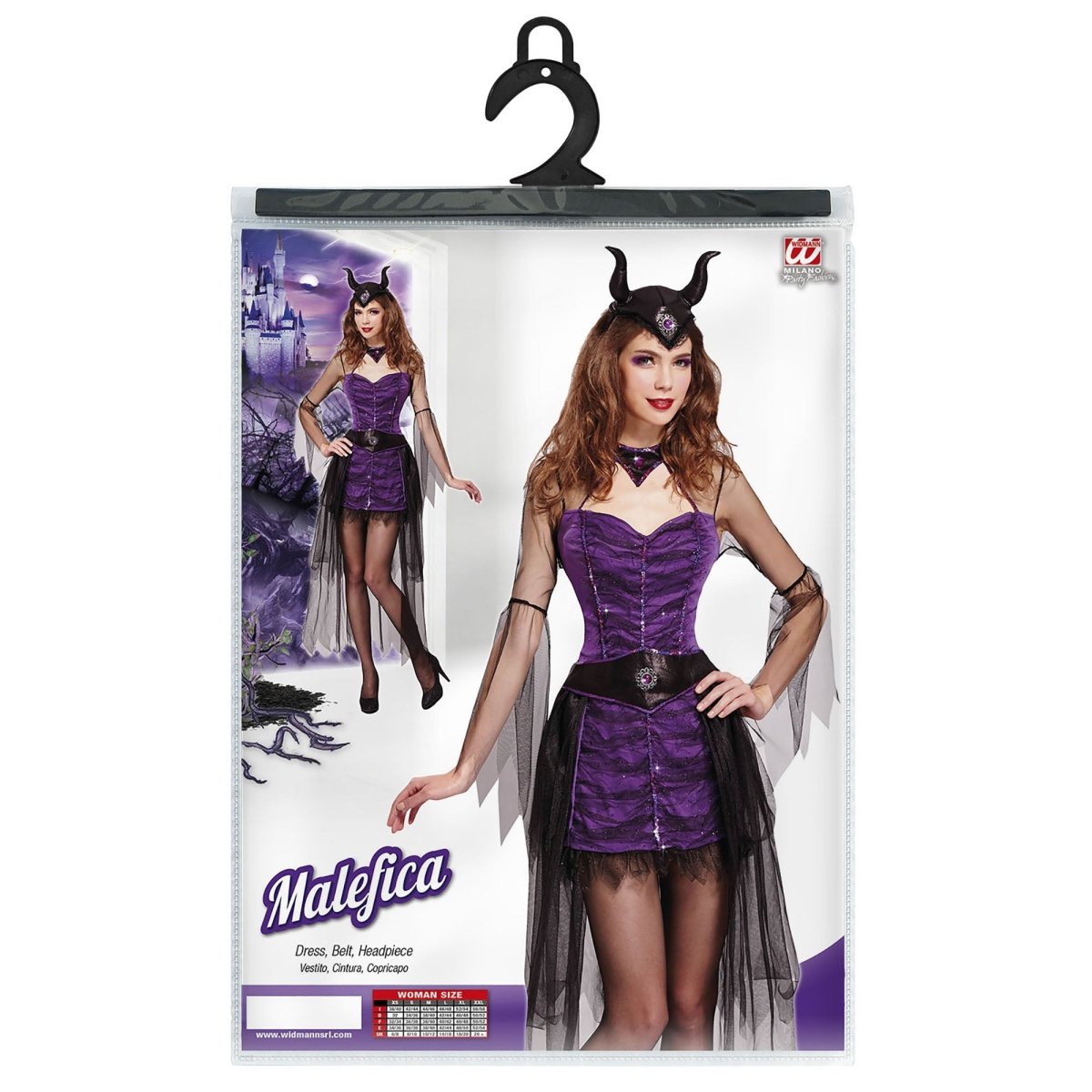 Halloween Jurk Zwart Paars Dames Malefizia