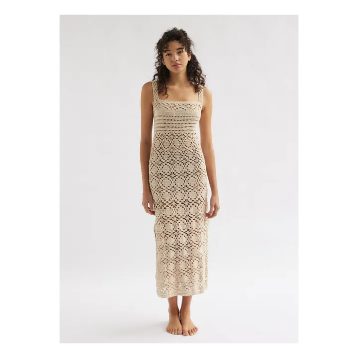 She Made Me Robe Midi Edith Crochet | Ivoire