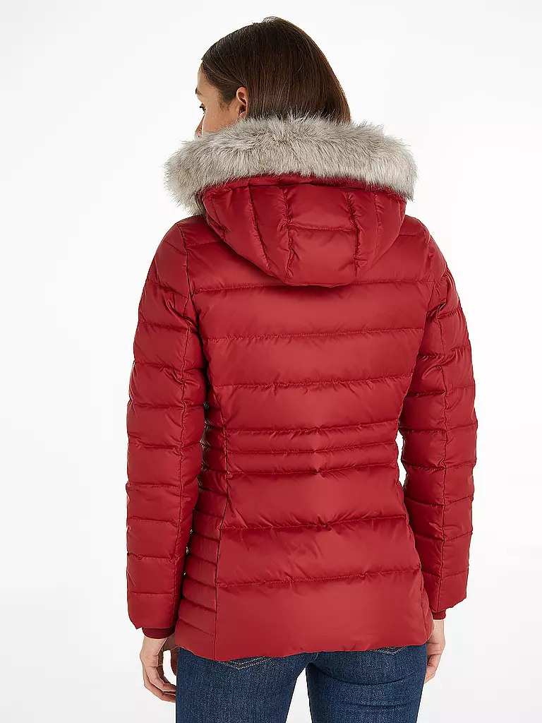 TOMMY HILFIGER Daunensteppjacke dunkelrot