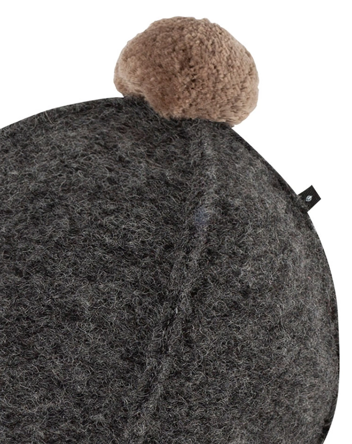 Fleece-Mütze MINI ZIPFEL mit Wolle in grau melange