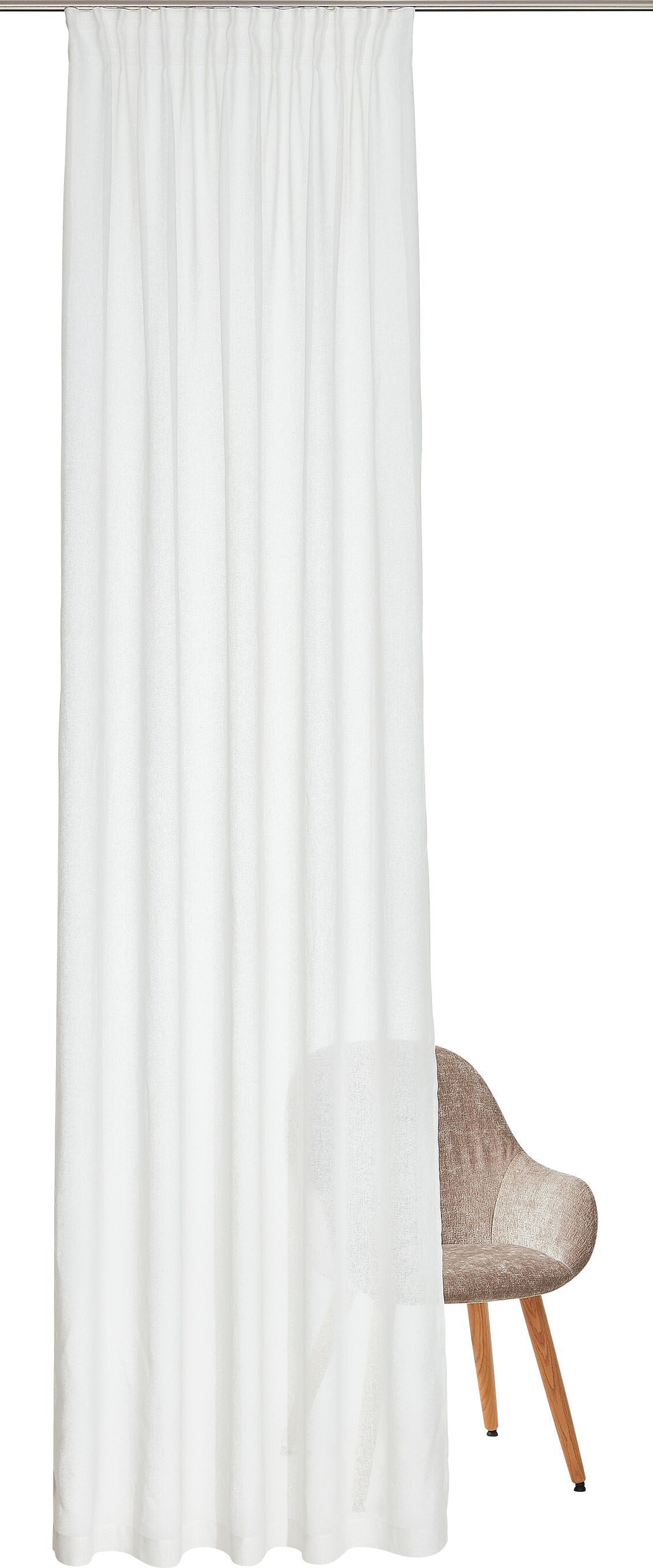RAMONA Fertigvorhang Tag - Weiss / B: 130.0 cm x H: 270.0 cm