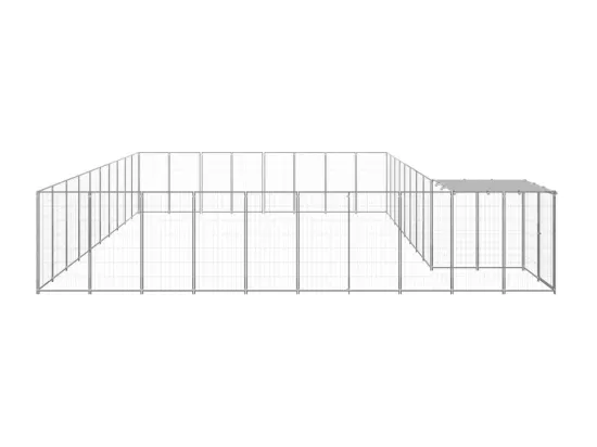 Chenil extérieur cage enclos argenté 550 x 550 x 110 cm 02_0000260