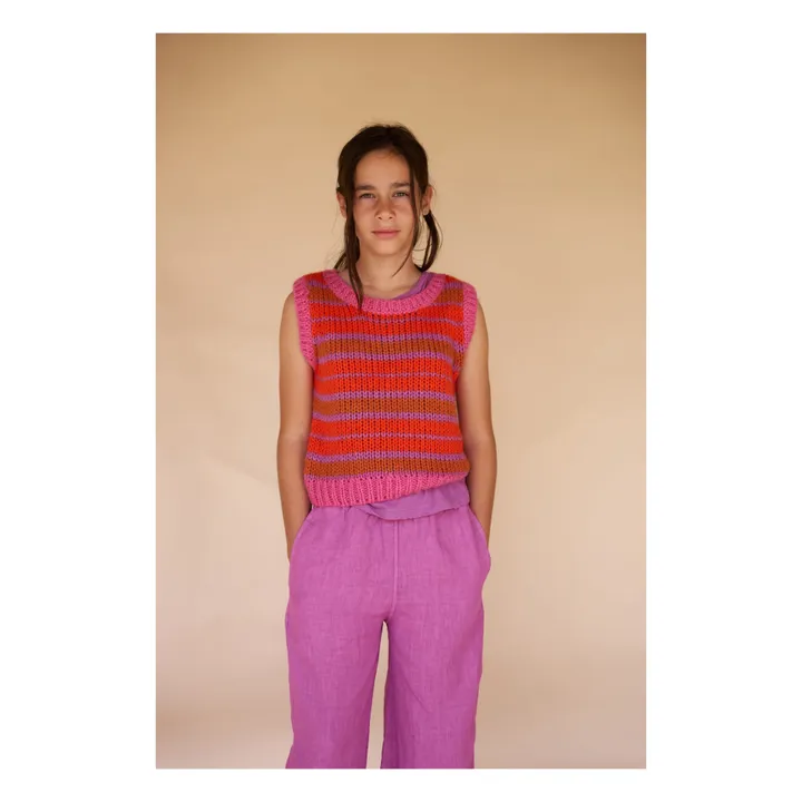 Longlivethequeen Pull Sans Manches Rayé | Mauve