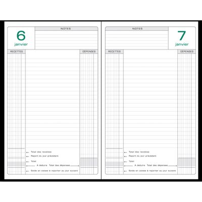 Agenda Perpétuel de Caisse - 1 jour par page - 14,8 x 21 cm - noir - Exacompta